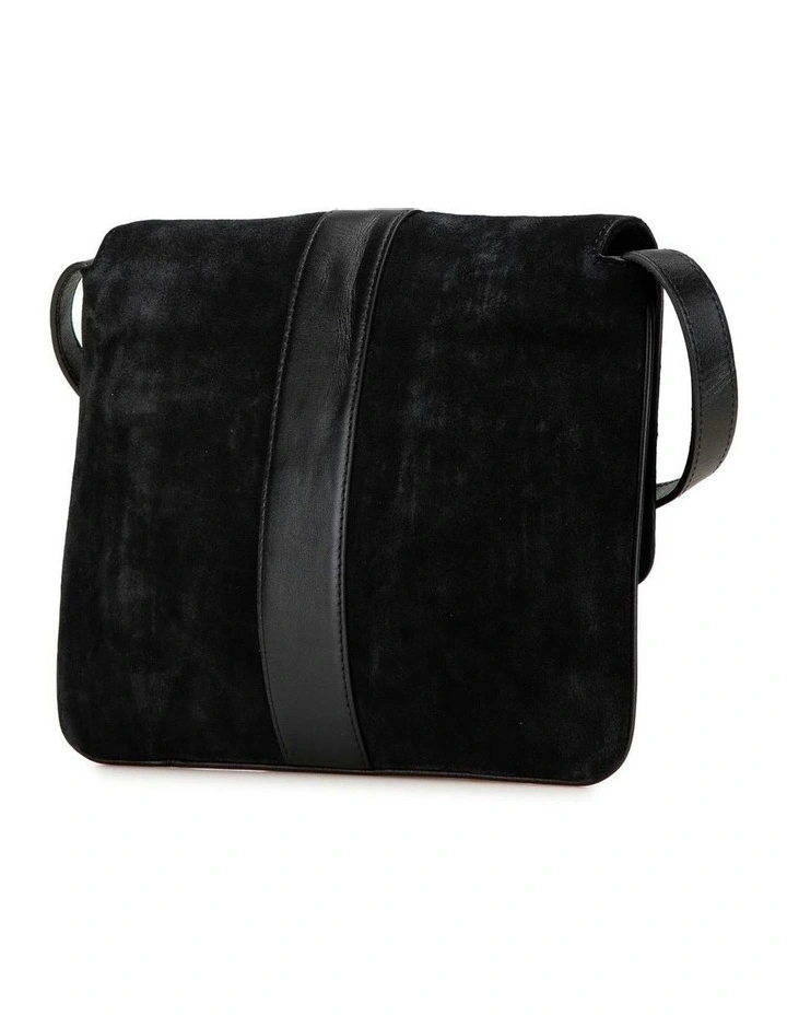Suede Crossbody Bag with Calf Leather Trim Pre-Loved image 2