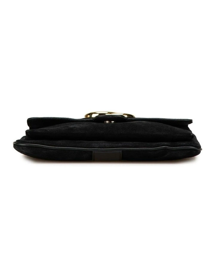 Suede Crossbody Bag with Calf Leather Trim Pre-Loved image 3