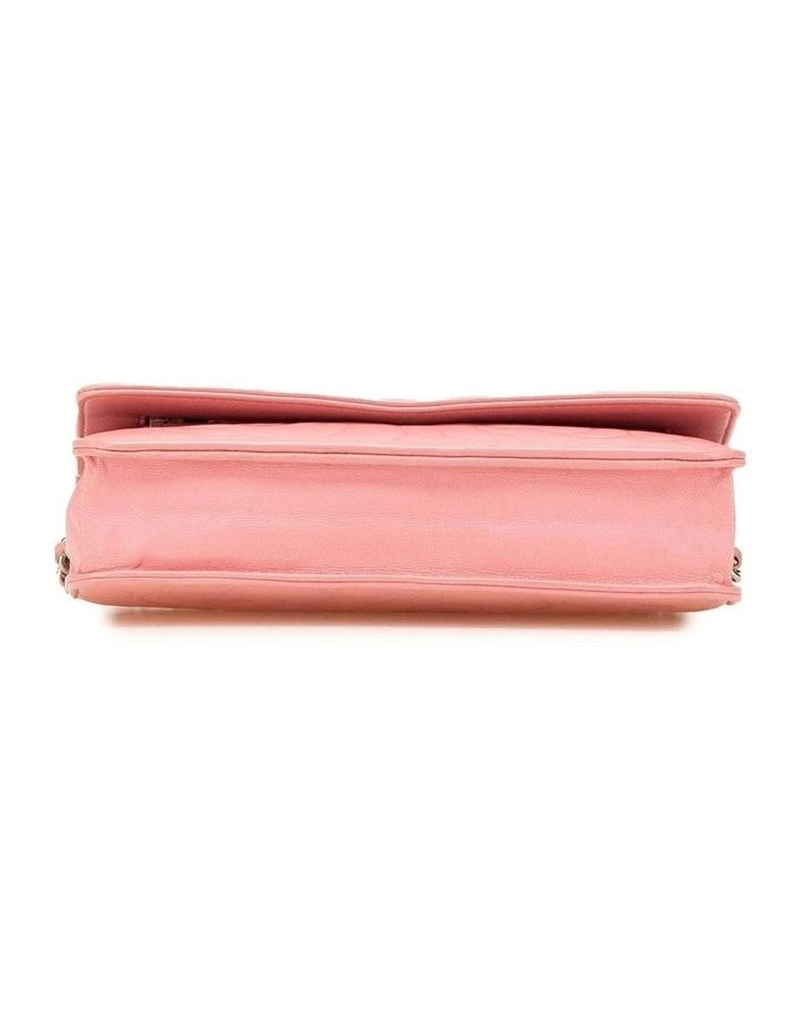 Embossed Lambskin Camellia Quilted Leather Wallet On Chain Pre-Loved image 3