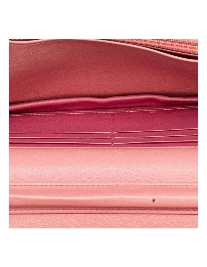 Embossed Lambskin Camellia Quilted Leather Wallet On Chain Pre-Loved image 4