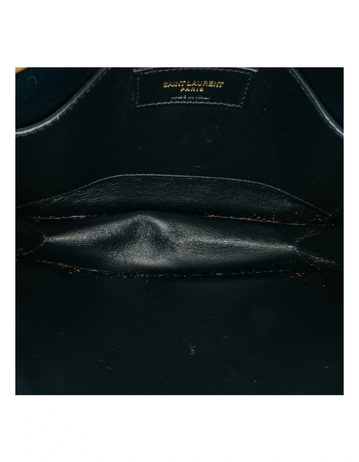 Medium Denim Crossbody with Suede Trim and Clasp Closure Pre-Loved image 6