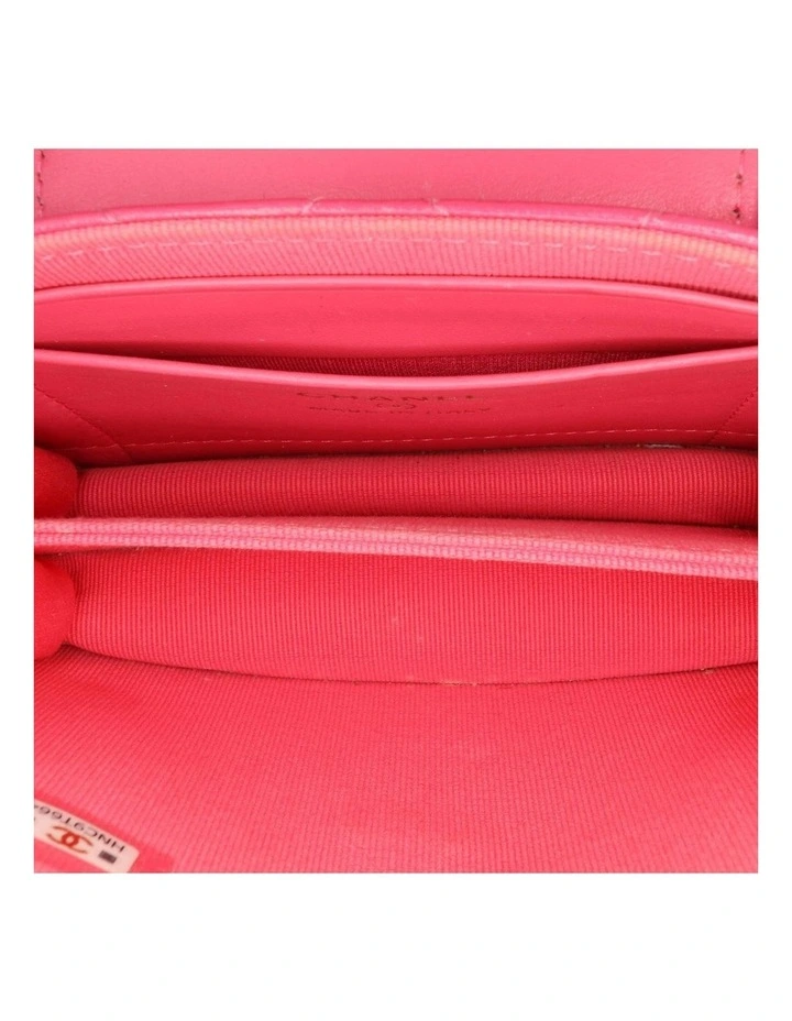 Quilted Lambskin Flap Clutch With Chain Strap Pre-Loved image 4