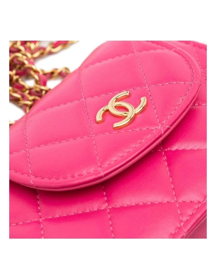 Quilted Lambskin Flap Clutch With Chain Strap Pre-Loved image 6