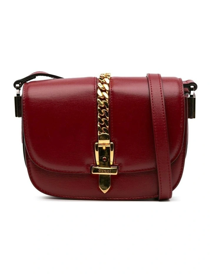 Mini Leather Crossbody with Gold-Tone Chain Detail Pre-Loved image 1