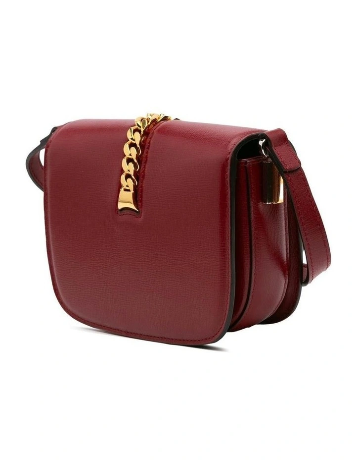 Mini Leather Crossbody with Gold-Tone Chain Detail Pre-Loved image 2
