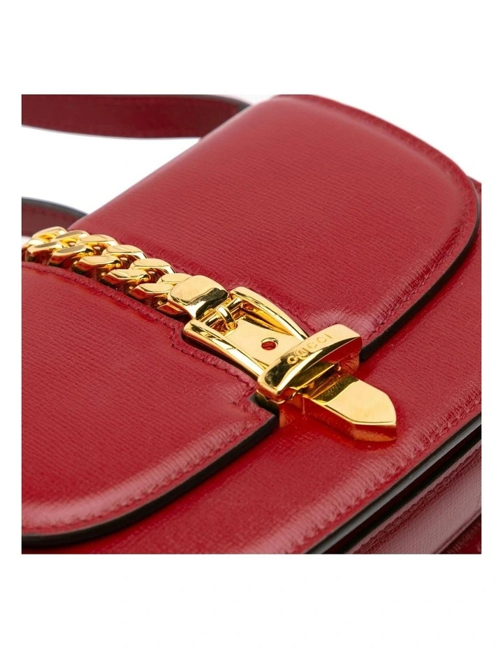 Mini Leather Crossbody with Gold-Tone Chain Detail Pre-Loved image 6