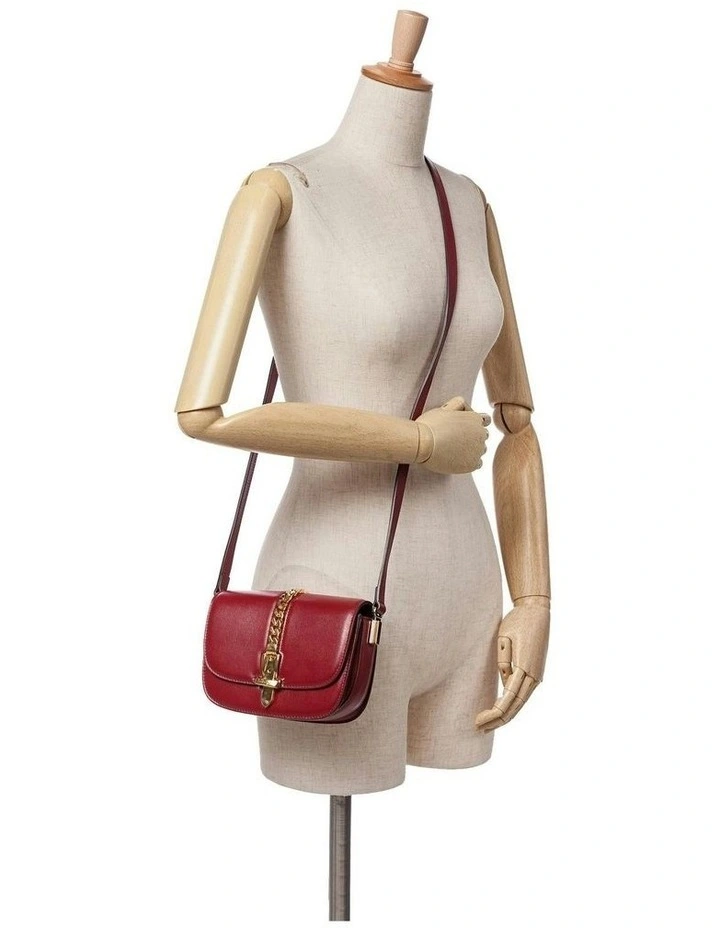 Mini Leather Crossbody with Gold-Tone Chain Detail Pre-Loved image 7