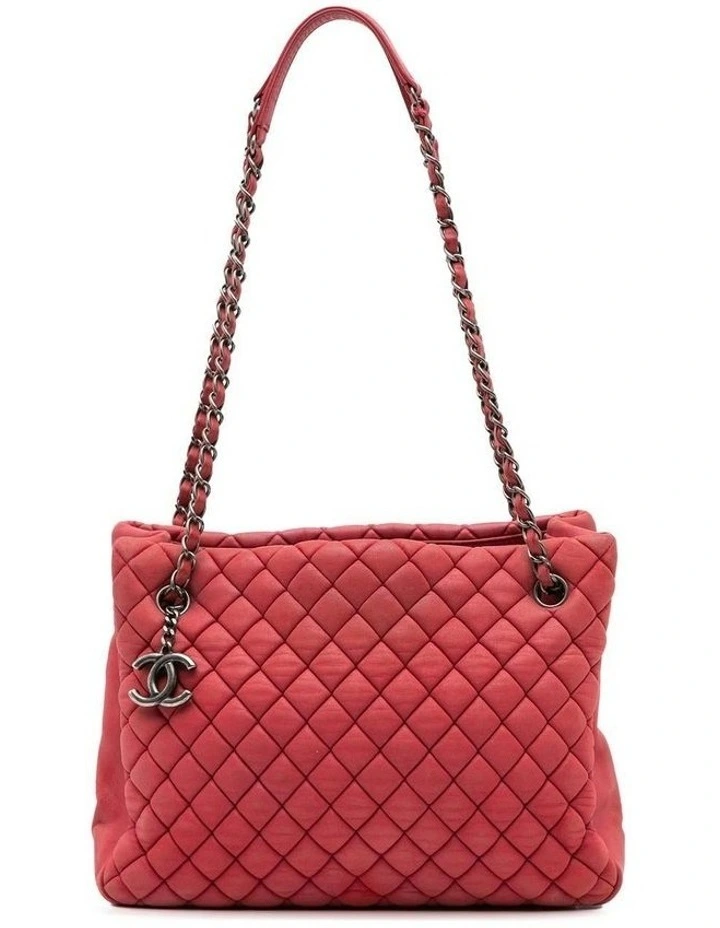Quilted Iridescent Calfskin Bubble Tote with Chain Straps Pre-Loved image 1