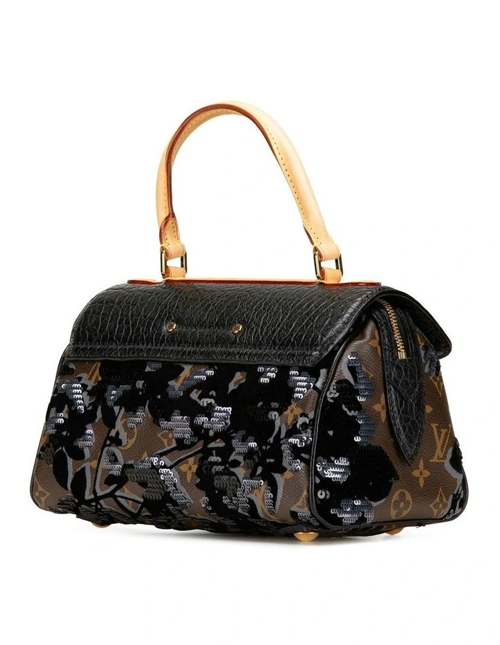 Monogram Canvas Bag with Floral Sequin Embellishments and Vachetta Leather Handle Pre-Loved image 2