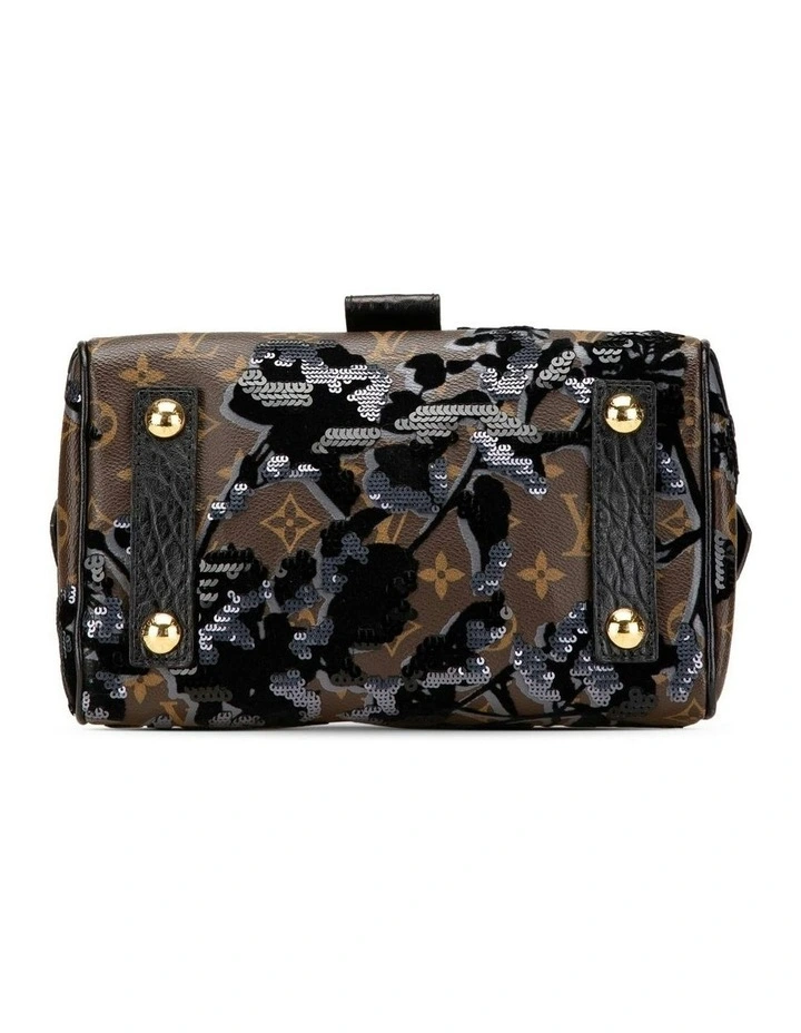 Monogram Canvas Bag with Floral Sequin Embellishments and Vachetta Leather Handle Pre-Loved image 3
