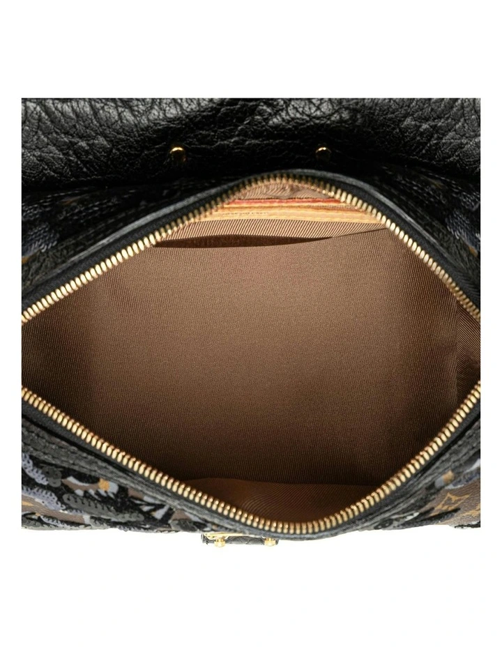Monogram Canvas Bag with Floral Sequin Embellishments and Vachetta Leather Handle Pre-Loved image 4