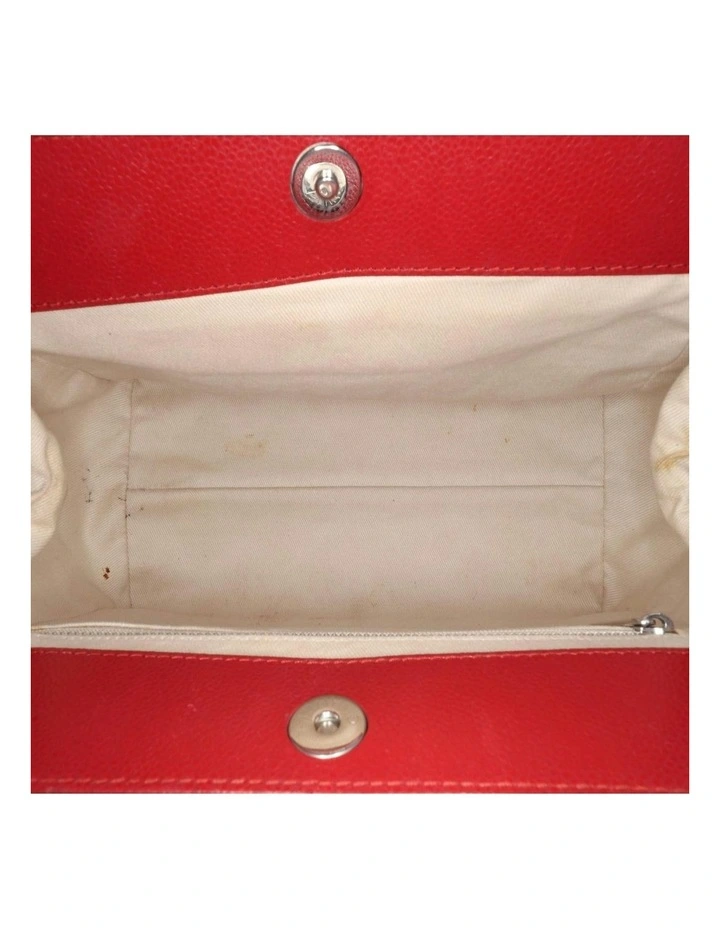 Quilted Leather Frame Shopping Tote with Chain Straps and Zip Pocket Pre-Loved image 4