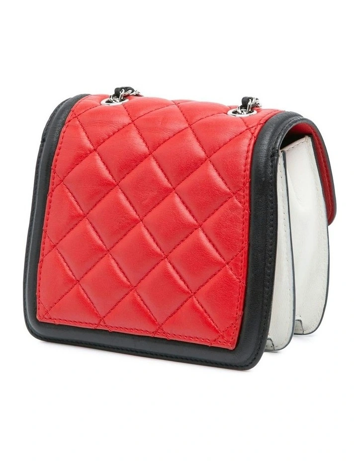 Mini Square Lambskin Graphic Flap Crossbody Bag with Chain Strap Pre-Loved image 2