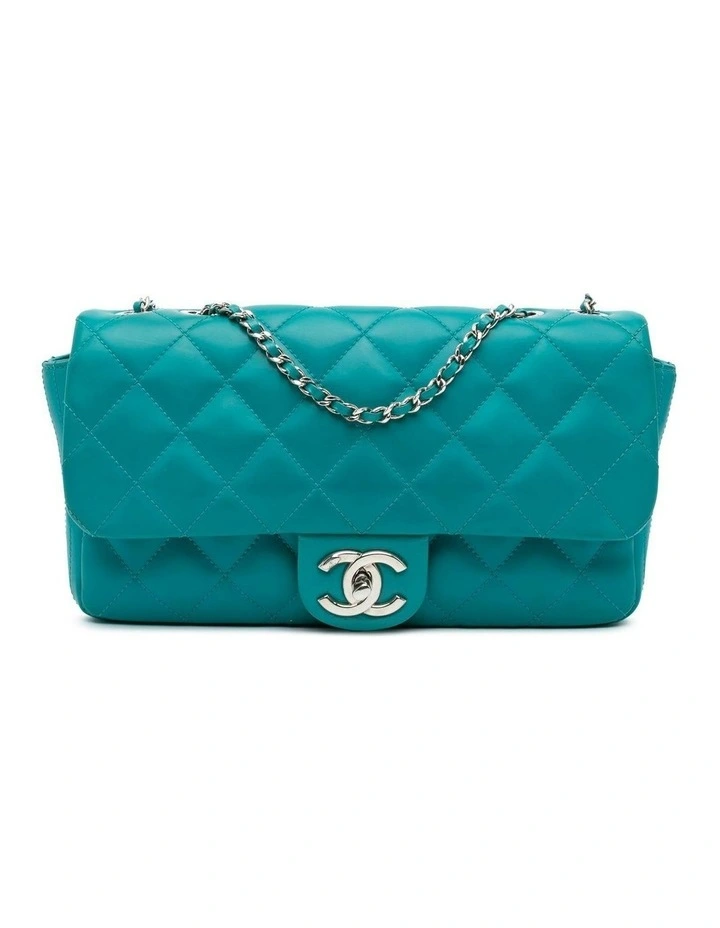 Quilted Lambskin Flap Bag with Chain Strap and Twist Lock Pre-Loved image 1
