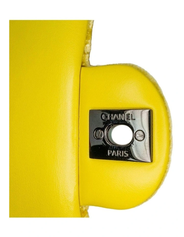 Mini Rectangular Classic Velvet Flap Bag with Chain Strap and Turn Lock Closure Pre-Loved image 7