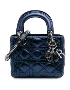 Quilted Leather Top Handle Bag with Metal Charms and Chain Detail Pre-Loved