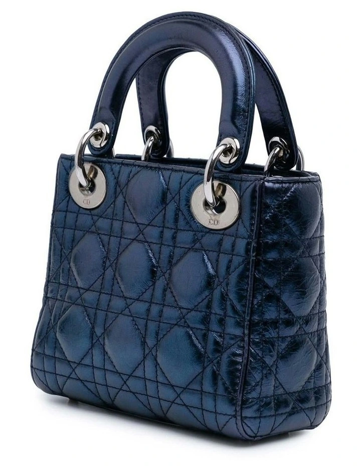 Quilted Leather Top Handle Bag with Metal Charms and Chain Detail Pre-Loved image 2