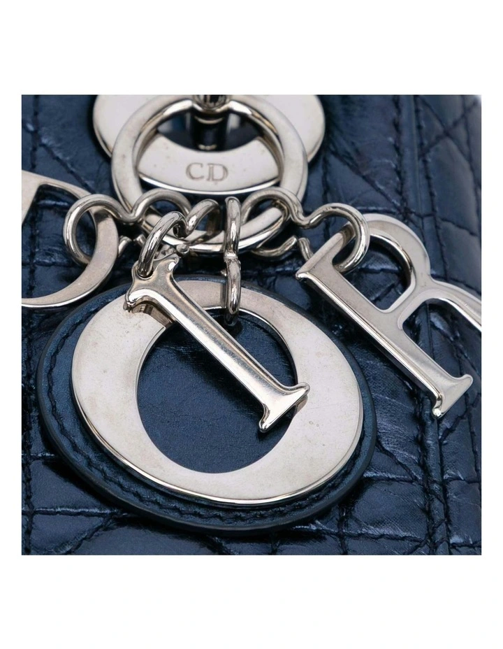 Quilted Leather Top Handle Bag with Metal Charms and Chain Detail Pre-Loved image 7