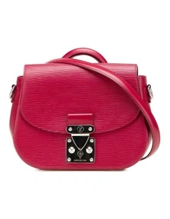 Structured Leather Top Handle Bag with Shoulder Strap Pre-Loved
