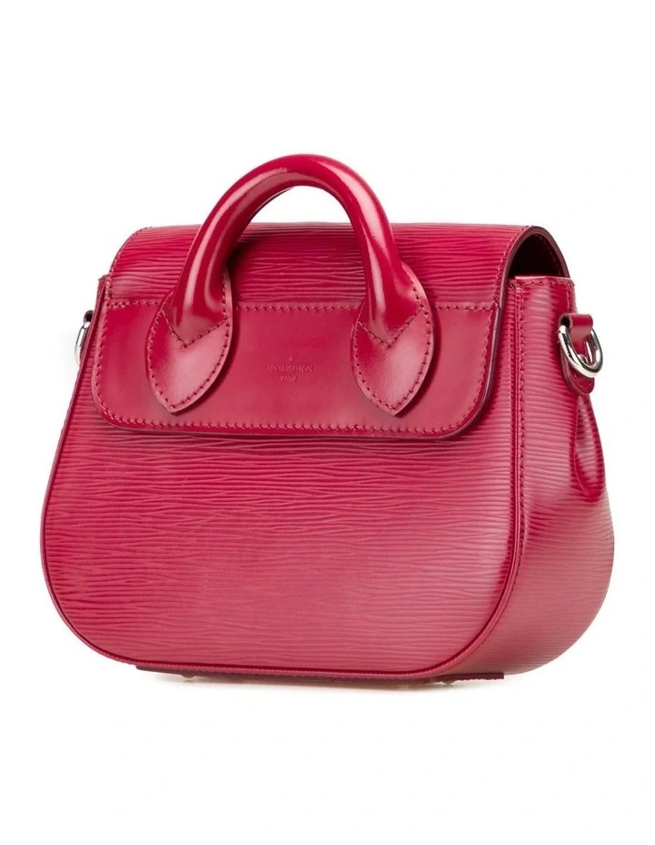 Structured Leather Top Handle Bag with Shoulder Strap Pre-Loved image 2