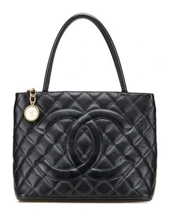 Quilted Leather Tote Bag with Chain Detail Pre-Loved