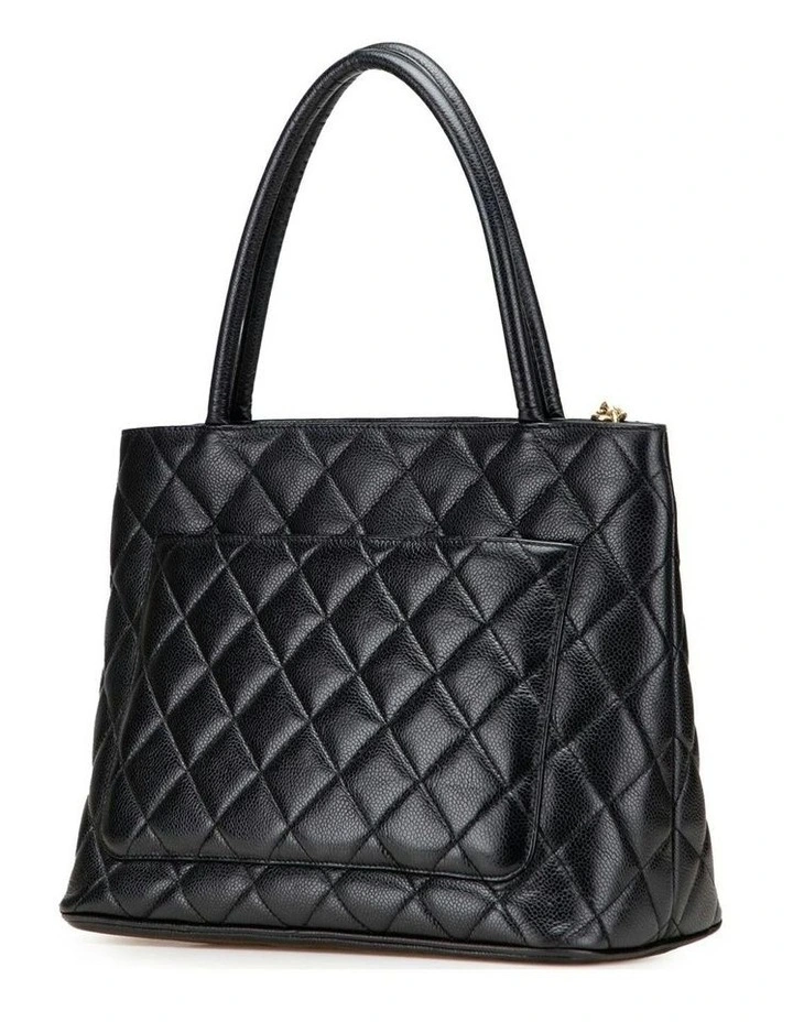 Quilted Leather Tote Bag with Chain Detail Pre-Loved image 2