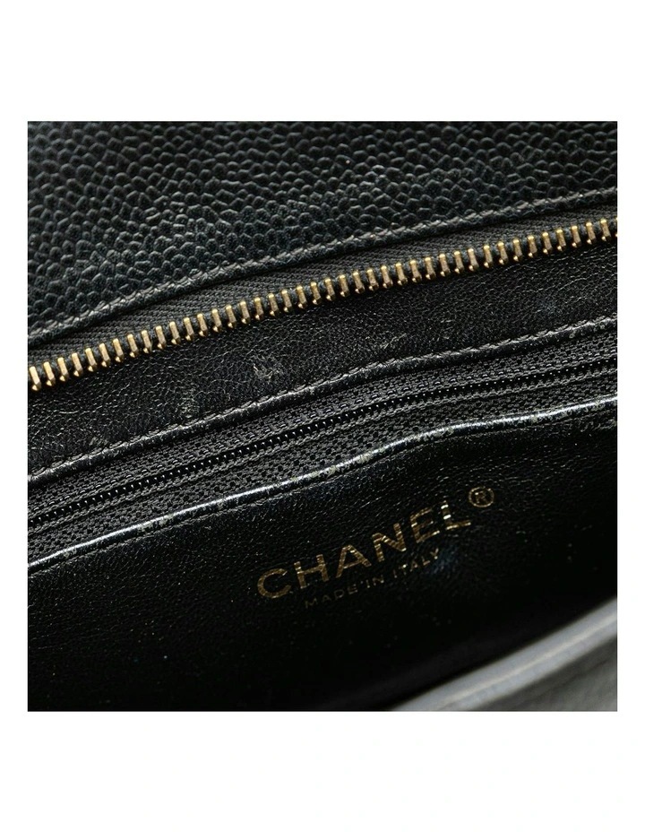 Quilted Leather Tote Bag with Chain Detail Pre-Loved image 7
