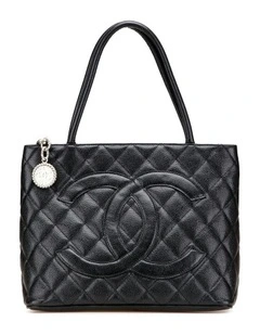 Elegant Quilted Tote Bag with Top Handles Pre-Loved