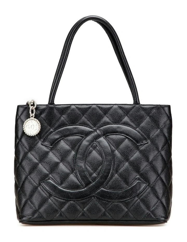 Elegant Quilted Tote Bag with Top Handles Pre-Loved image 1