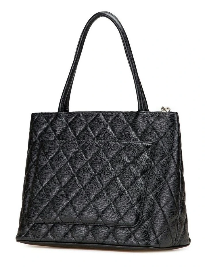 Elegant Quilted Tote Bag with Top Handles Pre-Loved image 2