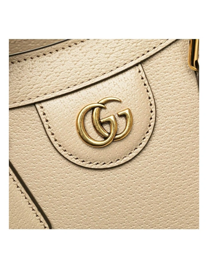 Elegant Top Handle Leather Handbag with Bamboo Accents and Shoulder Strap Pre-Loved image 7