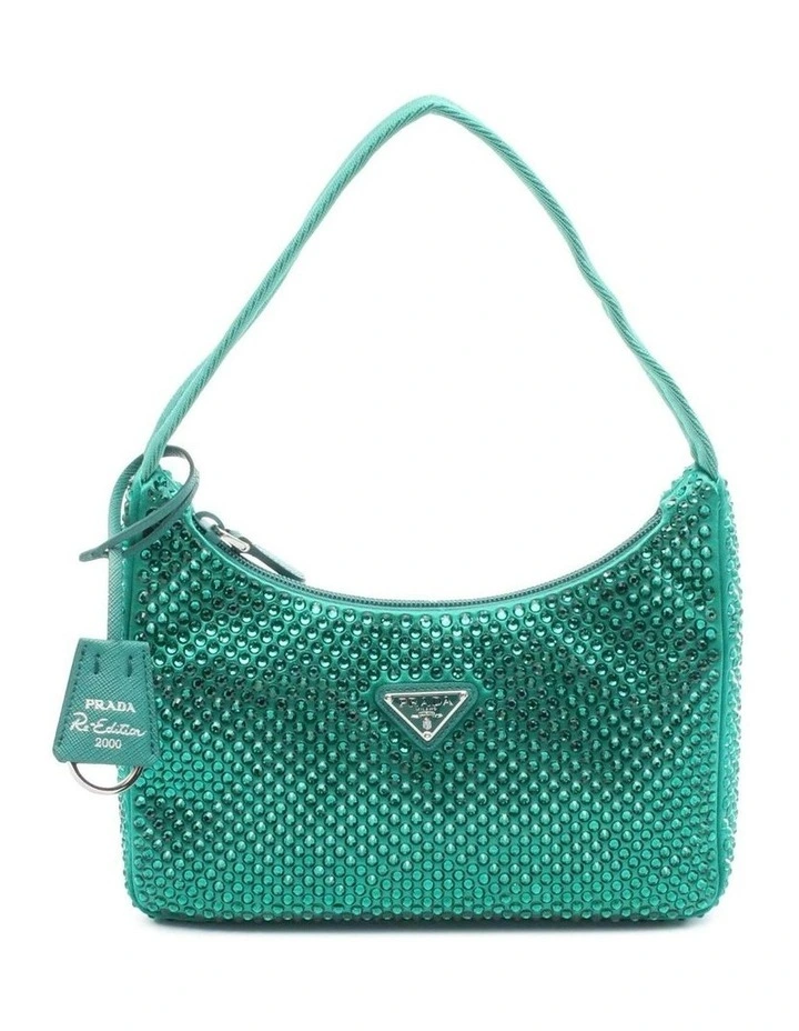 Embellished Fabric Handbag with Handle Elegant Party Accessory Pre-Loved image 1