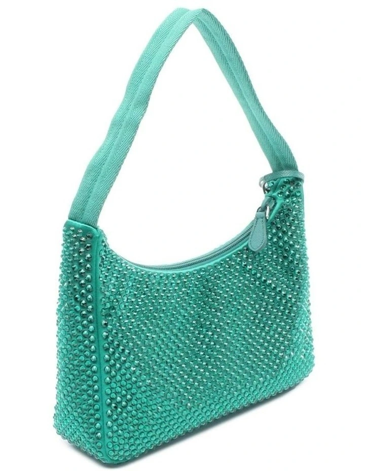 Embellished Fabric Handbag with Handle Elegant Party Accessory Pre-Loved image 2