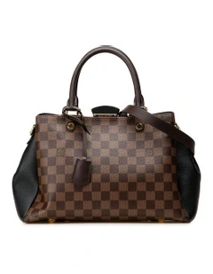 Structured Leather Satchel with Shoulder Strap and Handle Pre-Loved