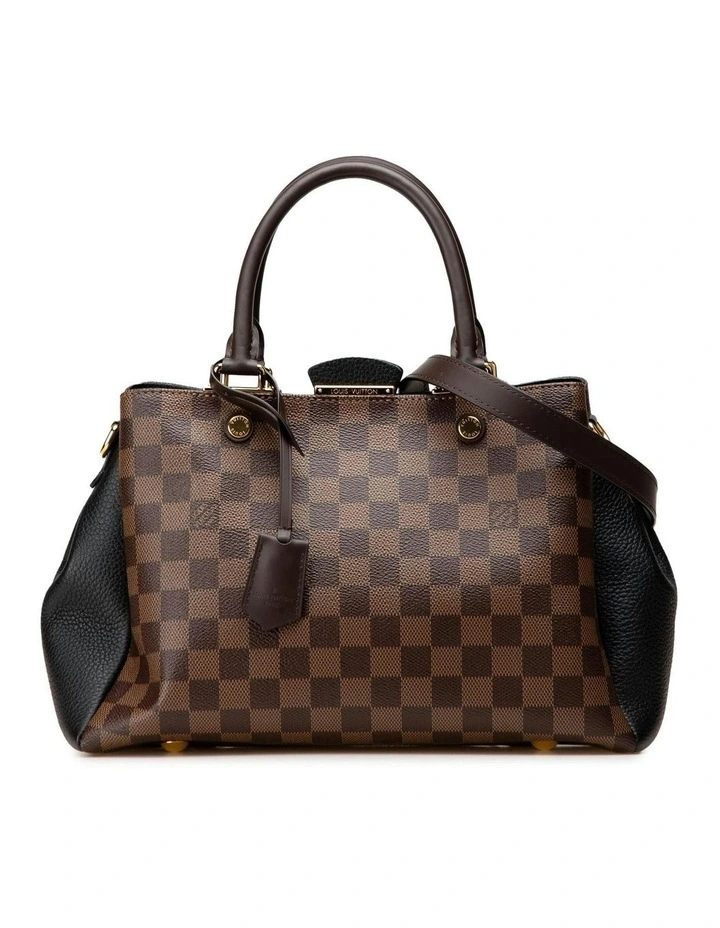 Structured Leather Satchel with Shoulder Strap and Handle Pre-Loved image 1