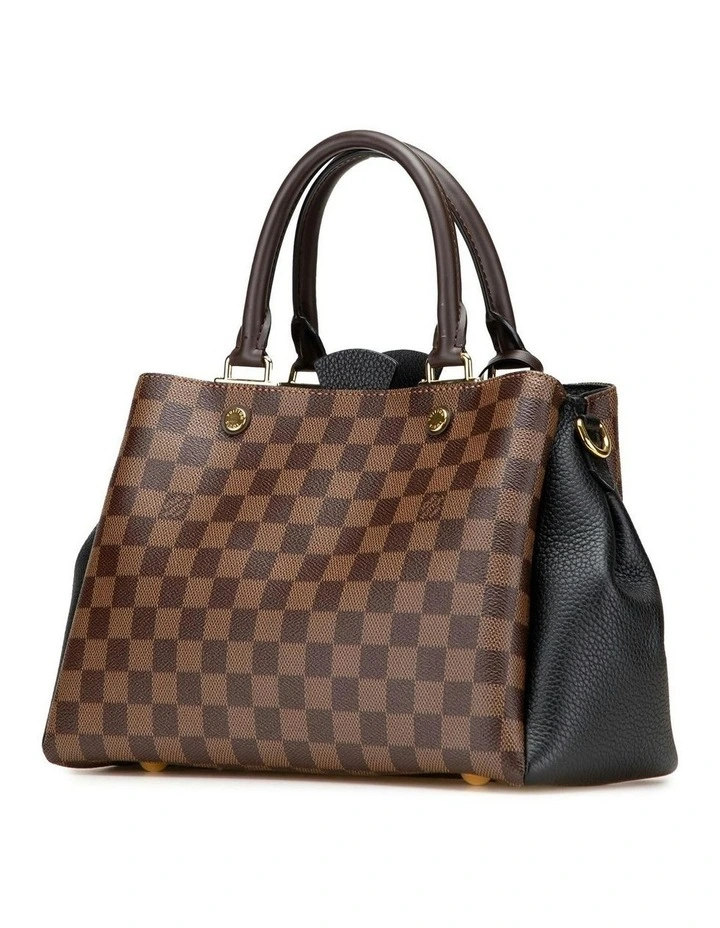 Structured Leather Satchel with Shoulder Strap and Handle Pre-Loved image 2