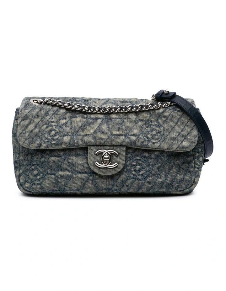 Denim Quilted Shoulder Bag Pre-Loved image 1