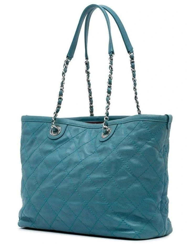 Quilted Leather Daily Shopping Tote with Chain Straps Pre-Loved image 2