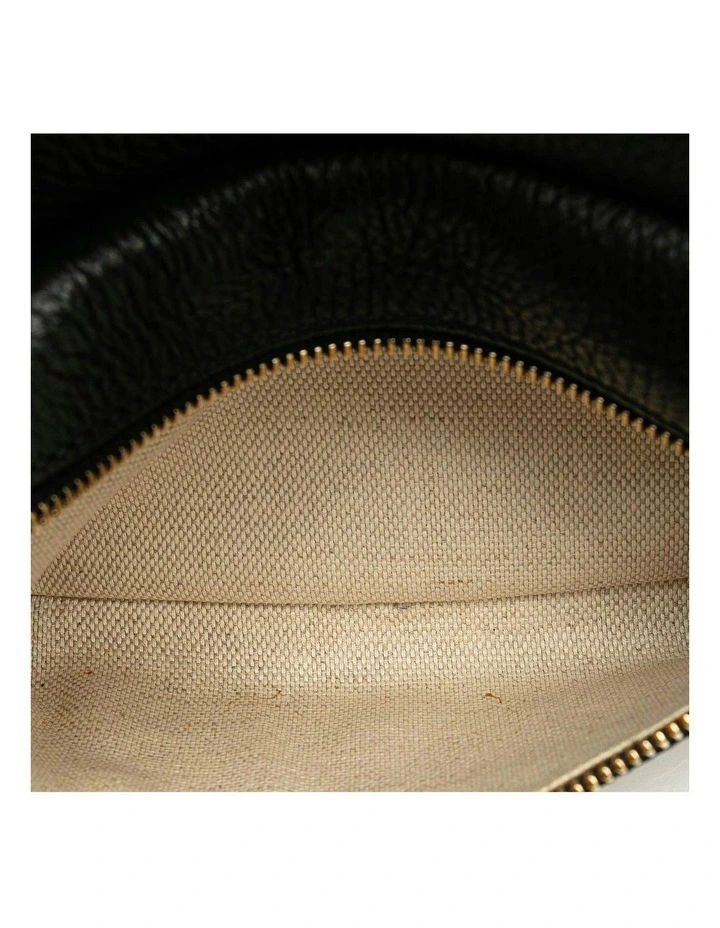 Leather Chain Backpack with Zip Closure and Interior Slip Pockets Pre-Loved image 4