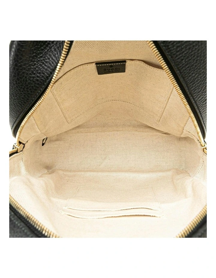 Leather Chain Backpack with Zip Closure and Interior Slip Pockets Pre-Loved image 5