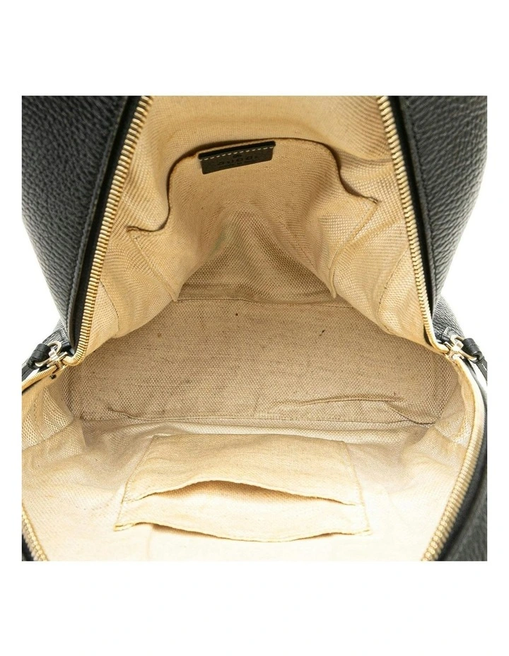 Leather Chain Backpack with Zip Closure and Multiple Pockets Pre-Loved image 4