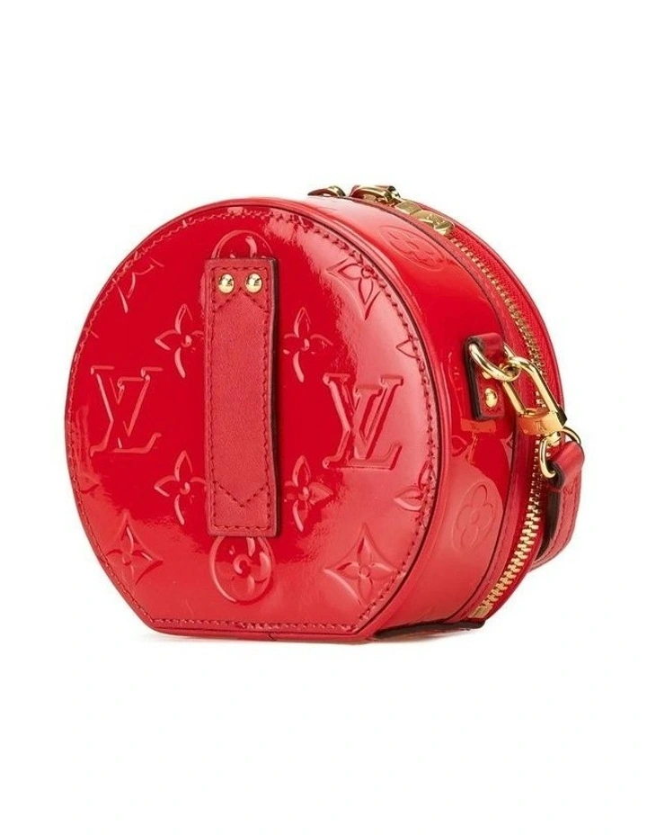 Monogram Vernis Mini Boite Chapeau Souple with Adjustable Strap and Top Zip Closure Pre-Loved image 2