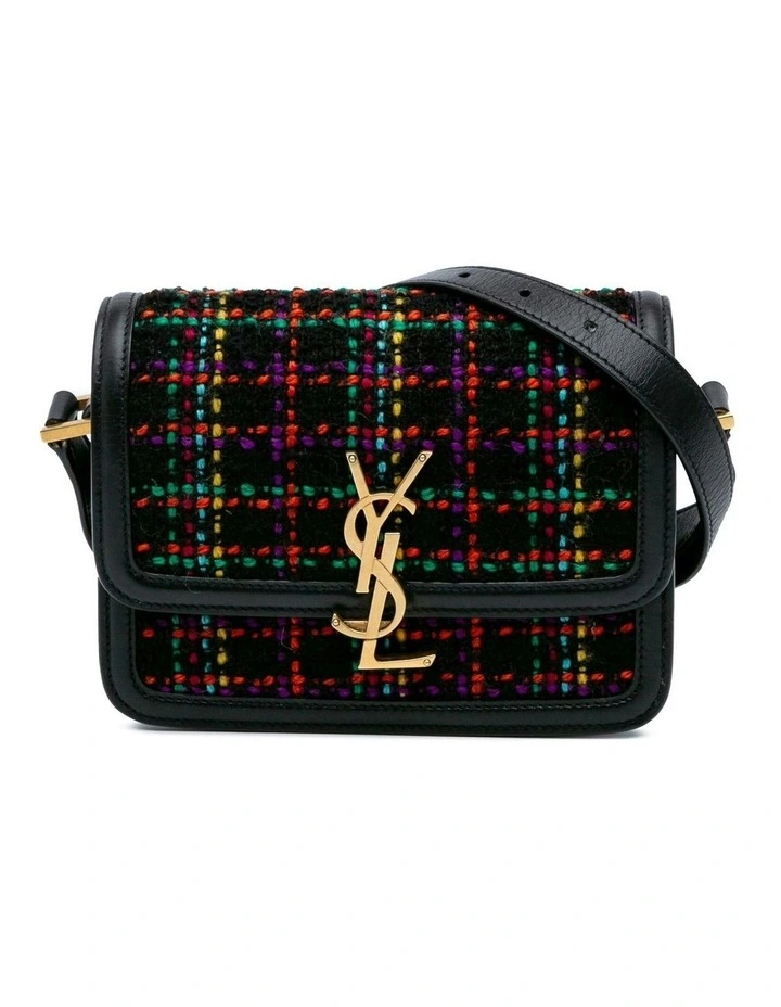 Small Tweed Crossbody Bag with Leather Trim Pre-Loved image 1