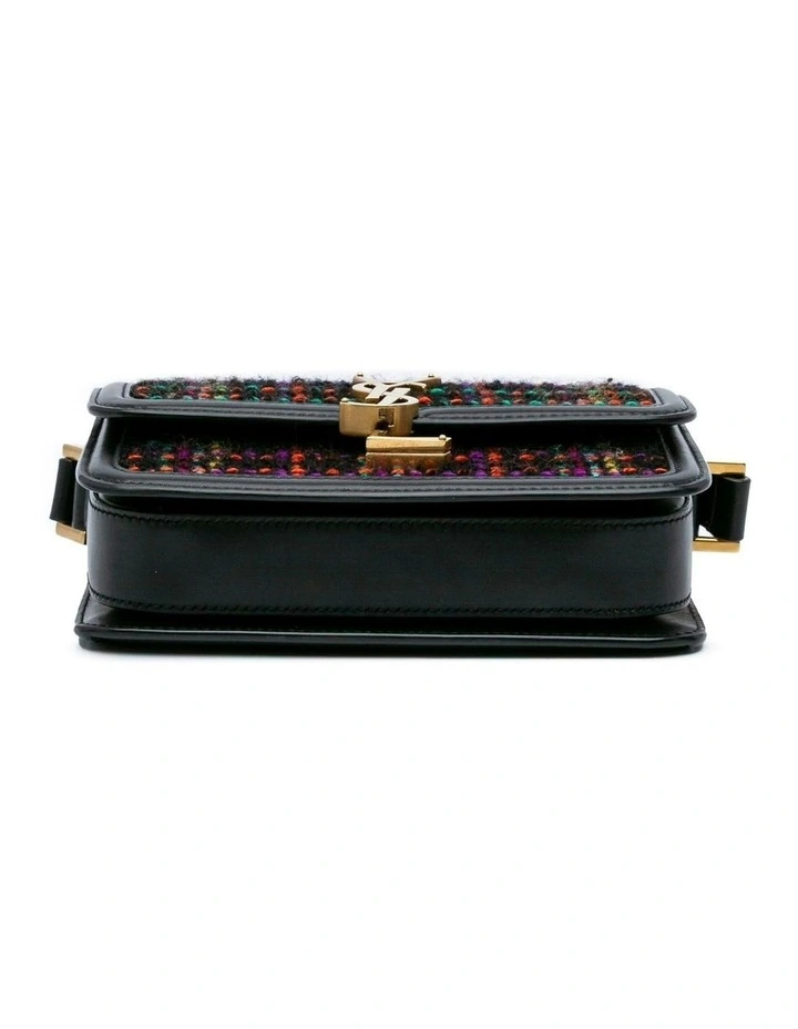 Small Tweed Crossbody Bag with Leather Trim Pre-Loved image 3