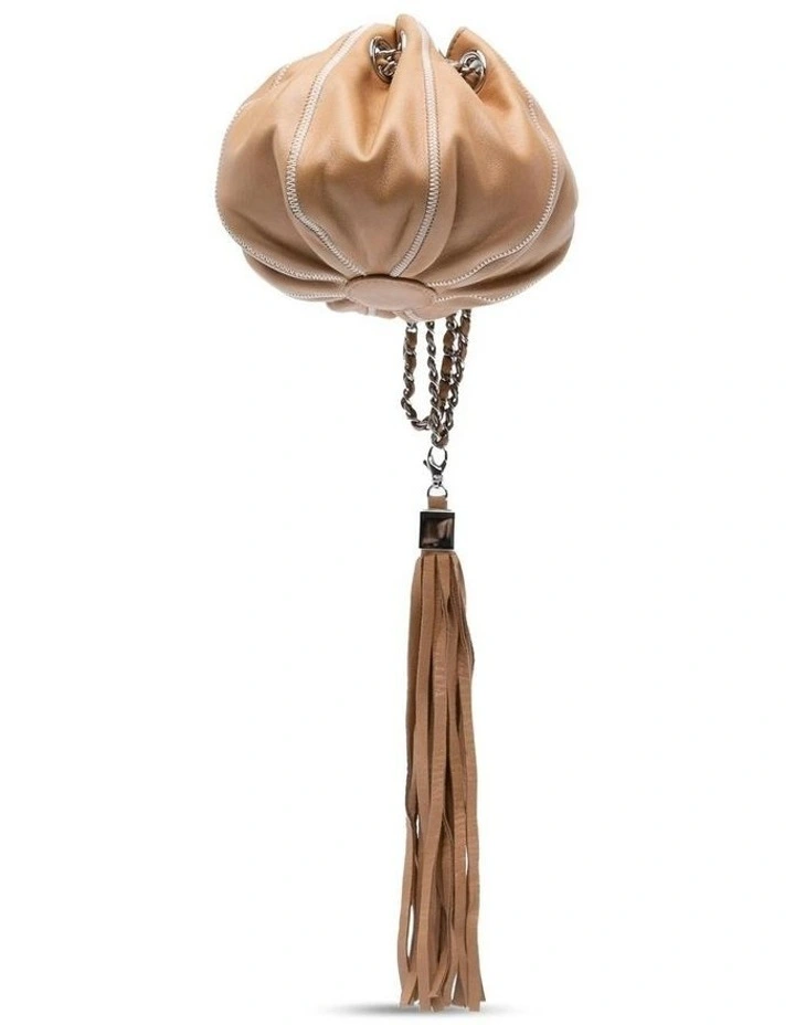 Mini Lambskin and Satin Reversible Clutch with Tassel Detail Pre-Loved image 2