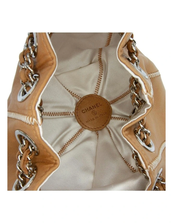 Mini Lambskin and Satin Reversible Clutch with Tassel Detail Pre-Loved image 4