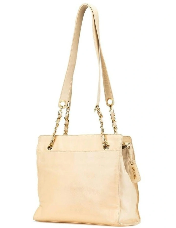 Lambskin Leather Chain Tote with Slip Pockets Pre-Loved image 2