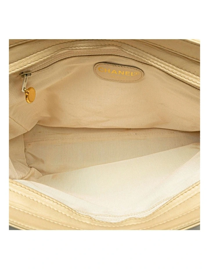Lambskin Leather Chain Tote with Slip Pockets Pre-Loved image 4