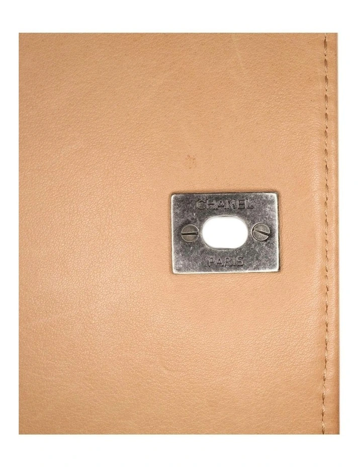 Calfskin Stitched Urban Luxury Top Handle Bag with Chain Strap Pre-Loved image 7