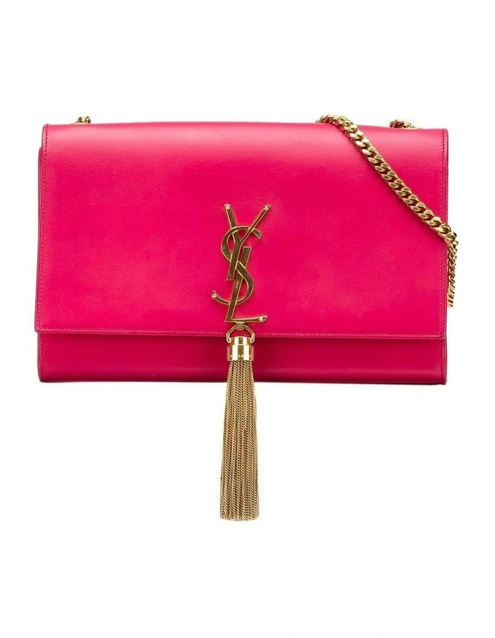Smooth Calfskin Crossbody with Tassel and Chain-Link Strap Pre-Loved image 1